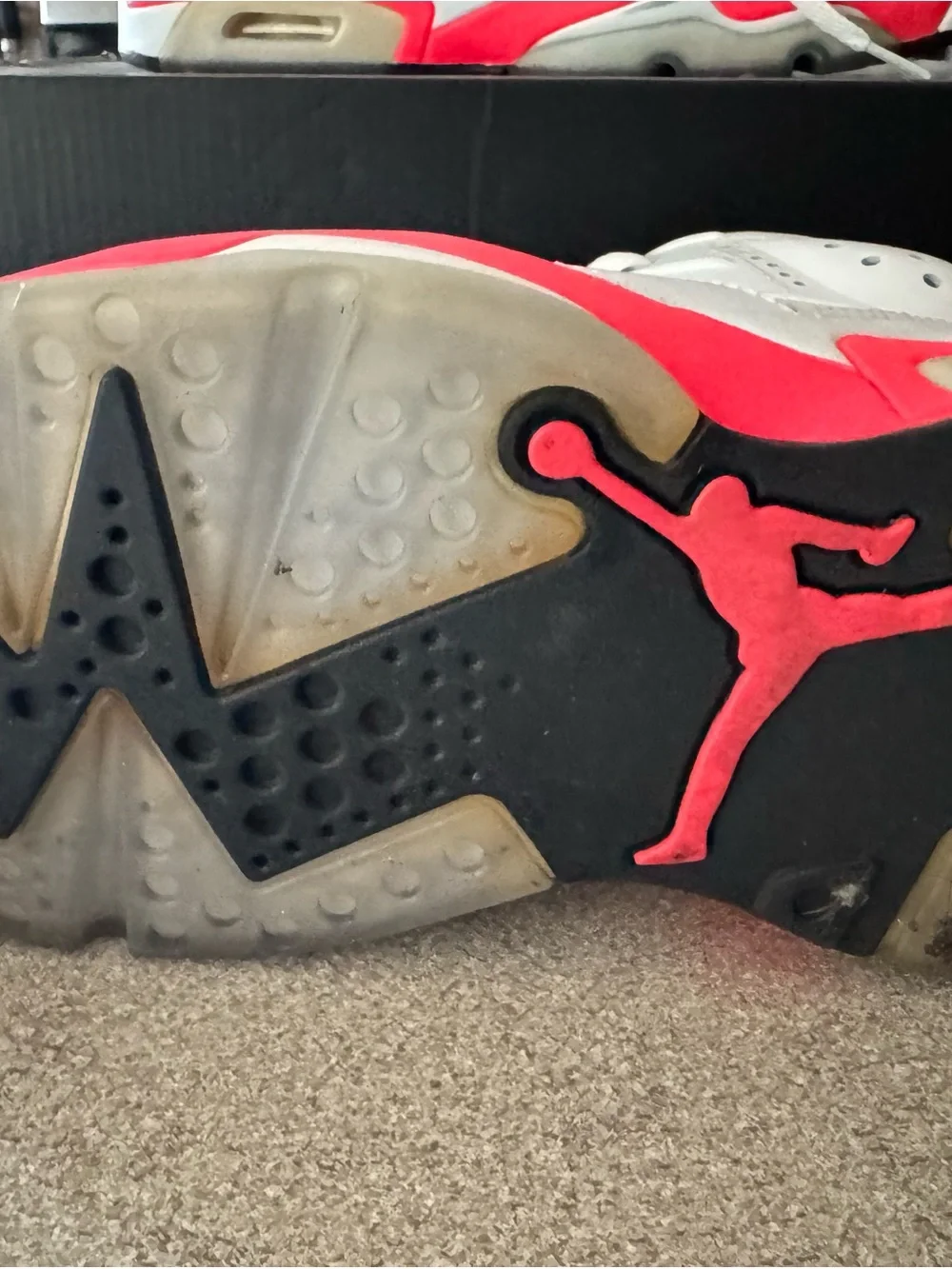 Jordan White Sneakers with Red Jumpman Accents